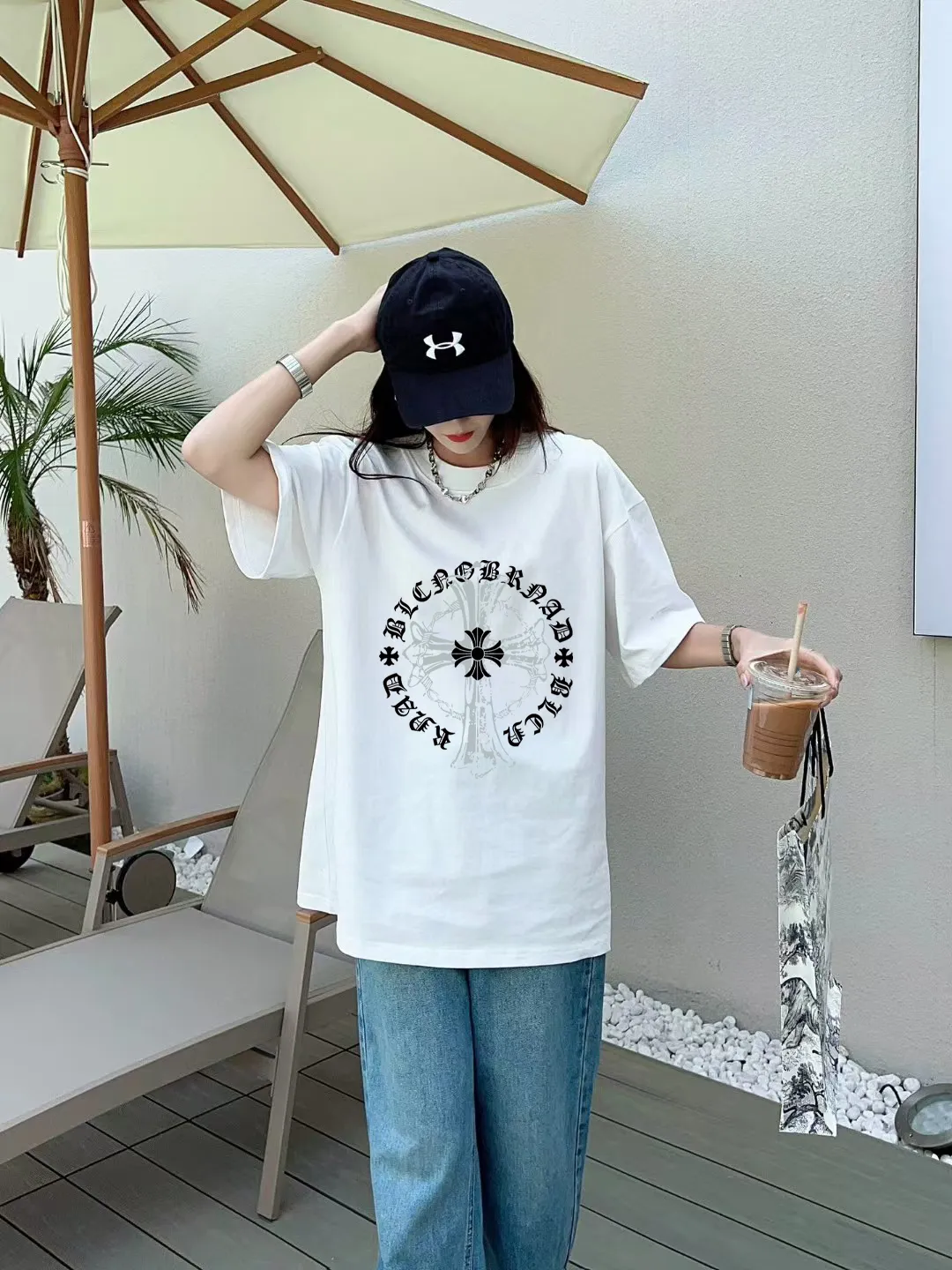 [CH ] 2026FW T LOGO Premium 26s Same Style ：Black White Size：S M L XL 2XL